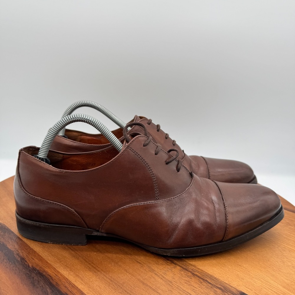 Wolf & Shepherd Closer Mens 10 Oxford Cap Toe Brown 9717 Leather Dress Shoes